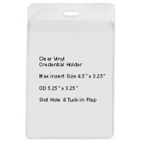 Vinyl Top Load 5.25" x 3.375" Credential Holder - 100 pack